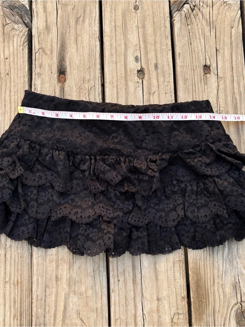 Windsor Black Lace Ruffle Skort